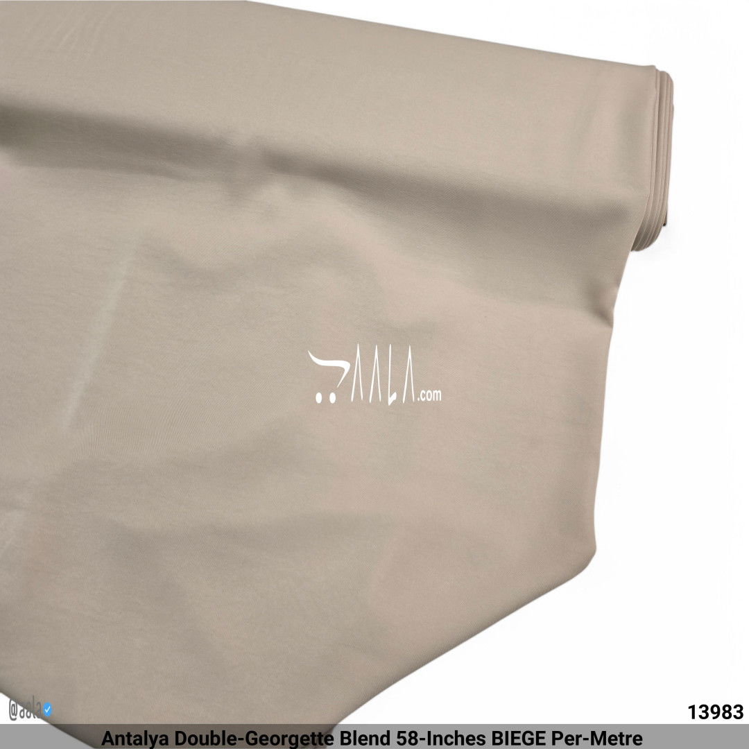 Antalya Double-Georgette Blend 58-Inches BIEGE Per-Metre #13983