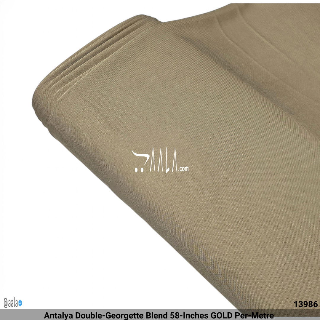 Antalya Double-Georgette Blend 58-Inches GOLD Per-Metre #13986