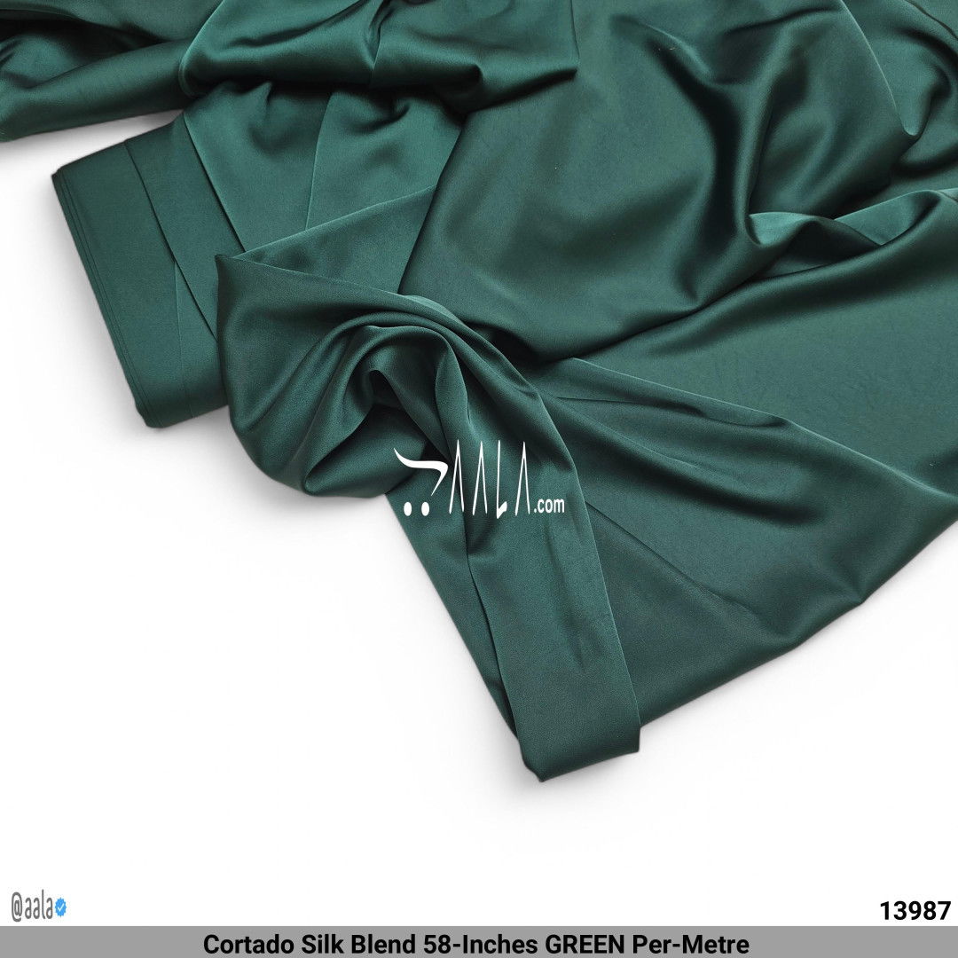 Cortado Silk Blend 58-Inches GREEN Per-Metre #13987
