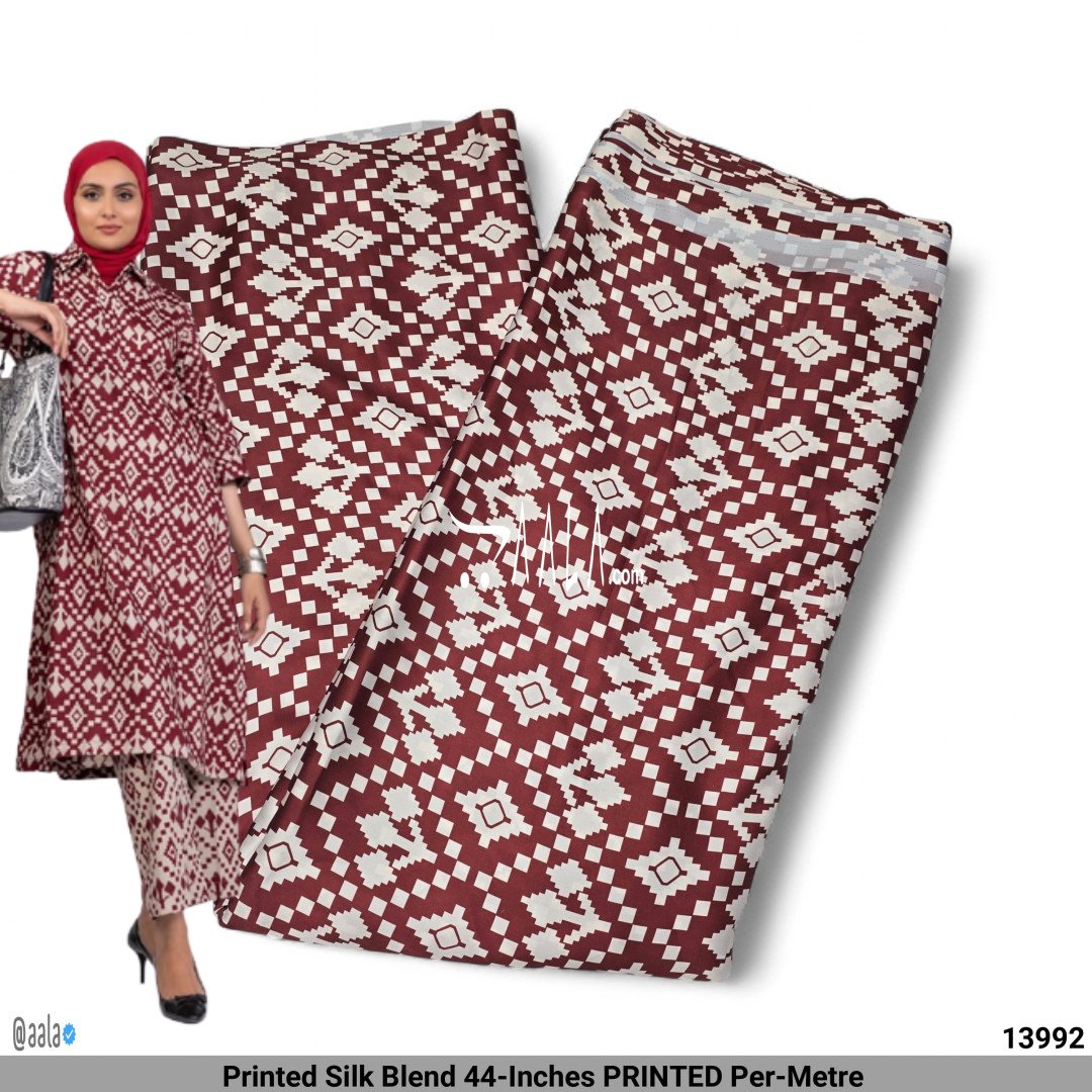 Printed Silk Blend 44-Inches PRINTED Per-Metre #13992