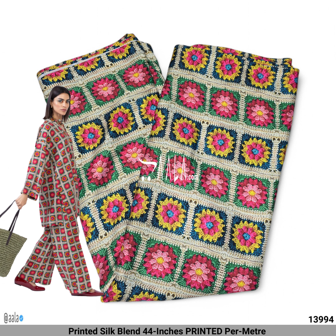 Printed Silk Blend 44-Inches PRINTED Per-Metre #13994