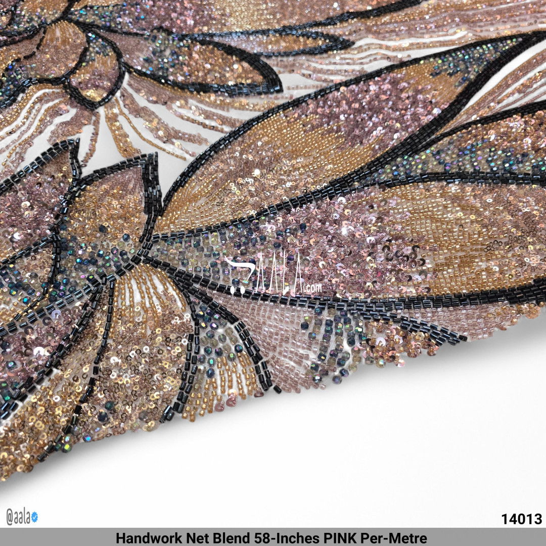 Handwork Net Blend 58-Inches PINK Per-Metre #14013