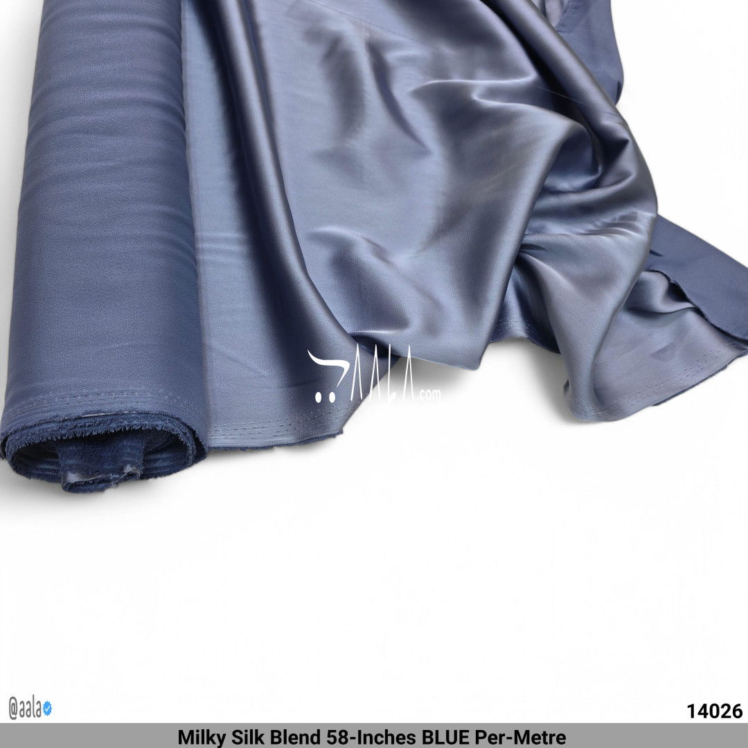 Milky Silk Blend 58-Inches BLUE Per-Metre #14026