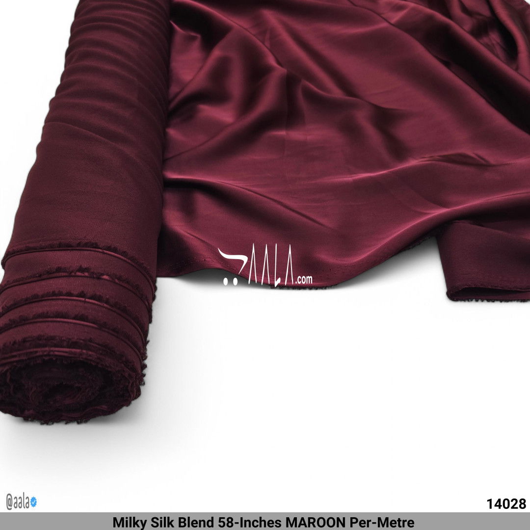 Milky Silk Blend 58-Inches MAROON Per-Metre #14028