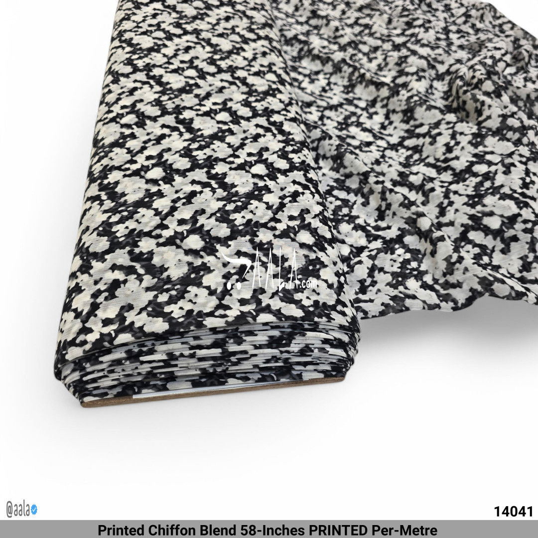 Printed Chiffon Blend 58-Inches PRINTED Per-Metre #14041