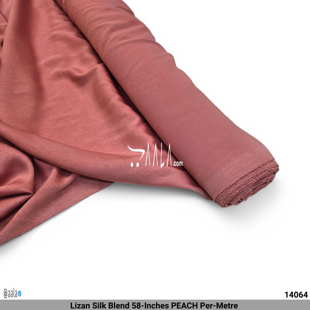 Lizan Silk Blend 58-Inches PEACH Per-Metre #14064