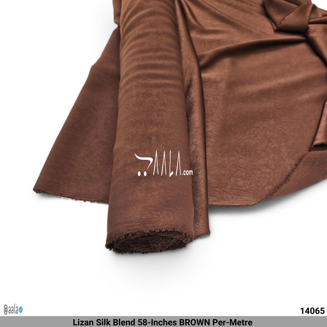 Lizan Silk Blend 58-Inches BROWN Per-Metre #14065