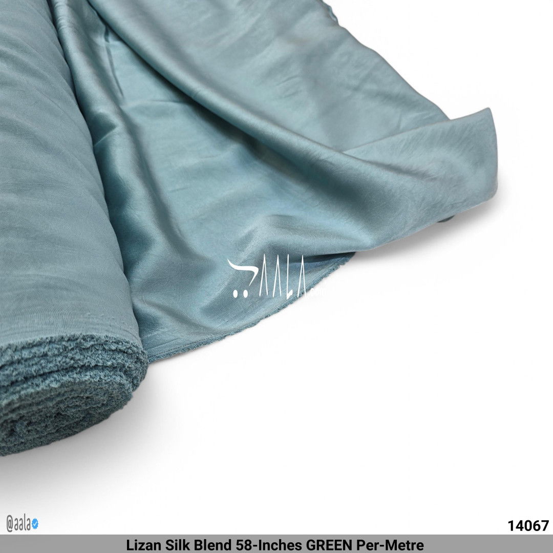 Lizan Silk Blend 58-Inches GREEN Per-Metre #14067