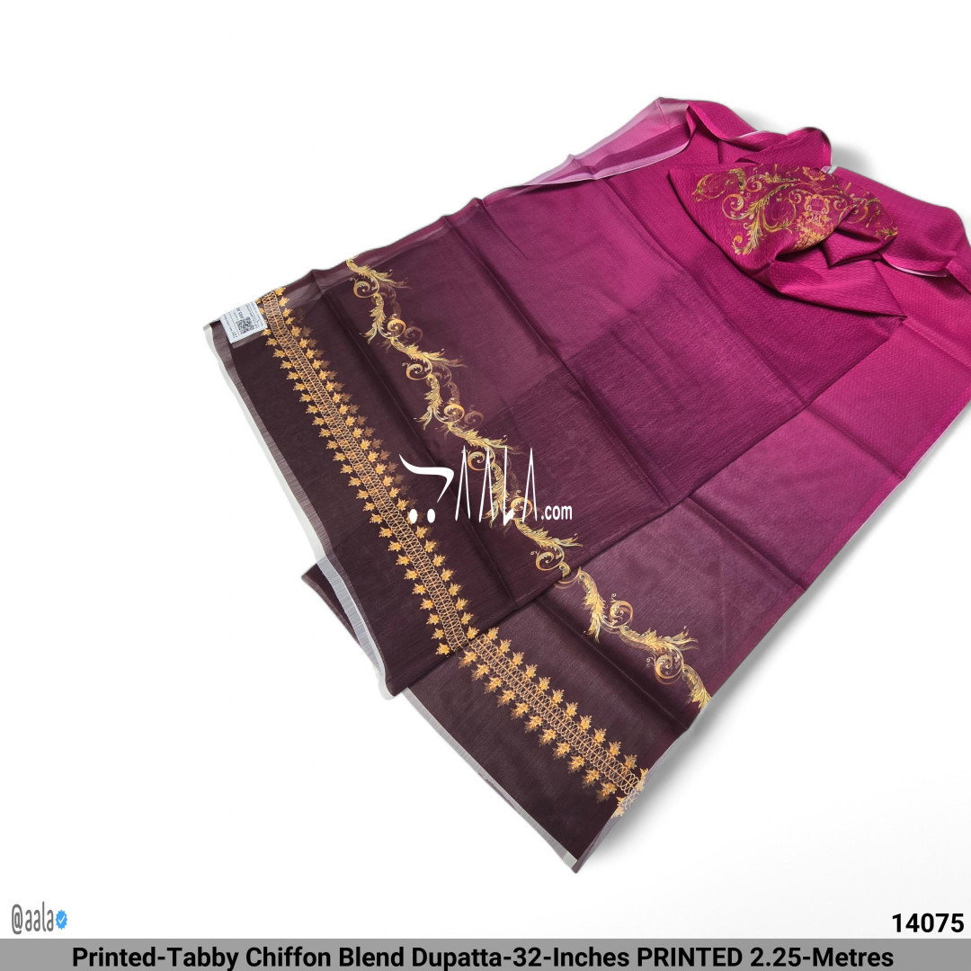 Printed-Tabby Chiffon Blend Dupatta-32-Inches PRINTED 2.25-Metres 