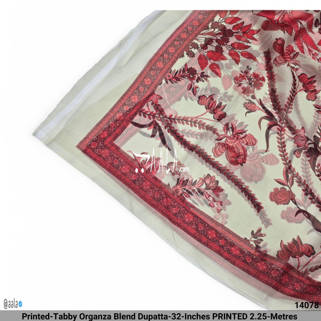 Printed-Tabby Organza Blend Dupatta-32-Inches PRINTED 2.25-Metres #14078