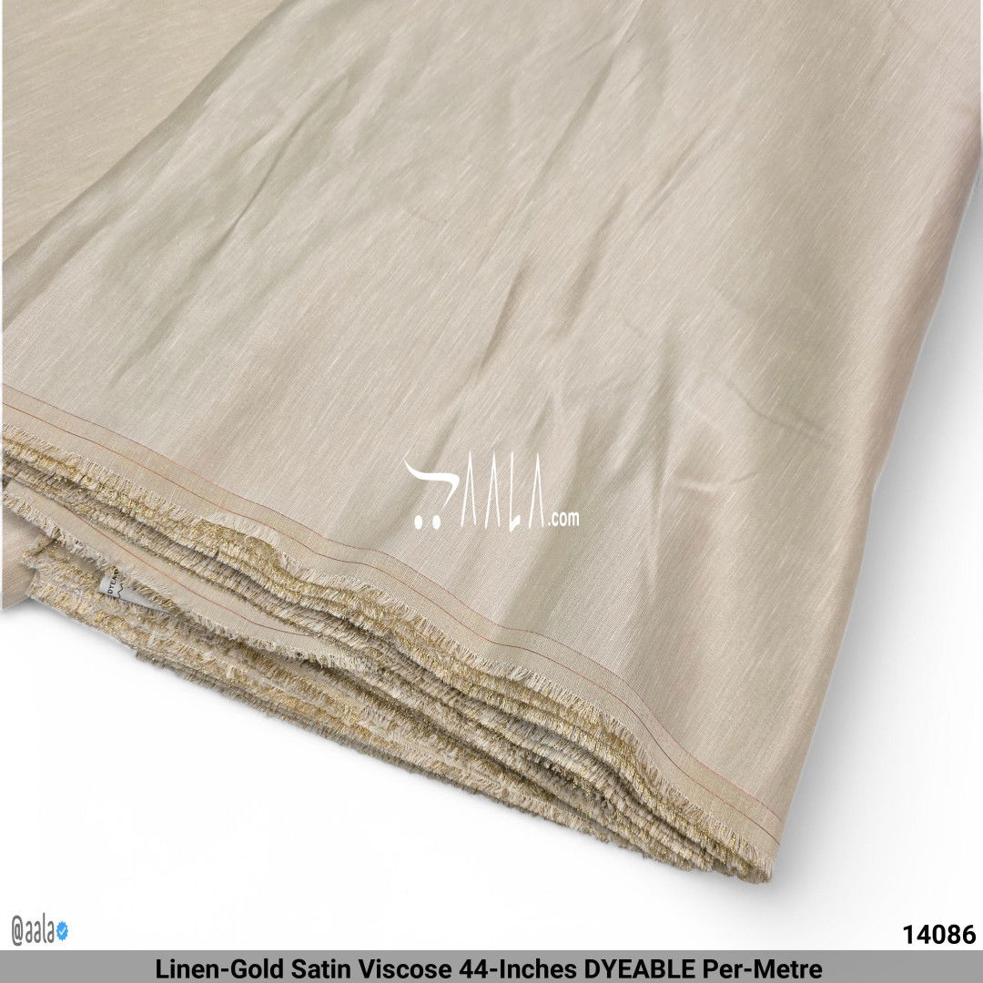 Linen-Gold Satin Viscose 44-Inches DYEABLE Per-Metre #14086