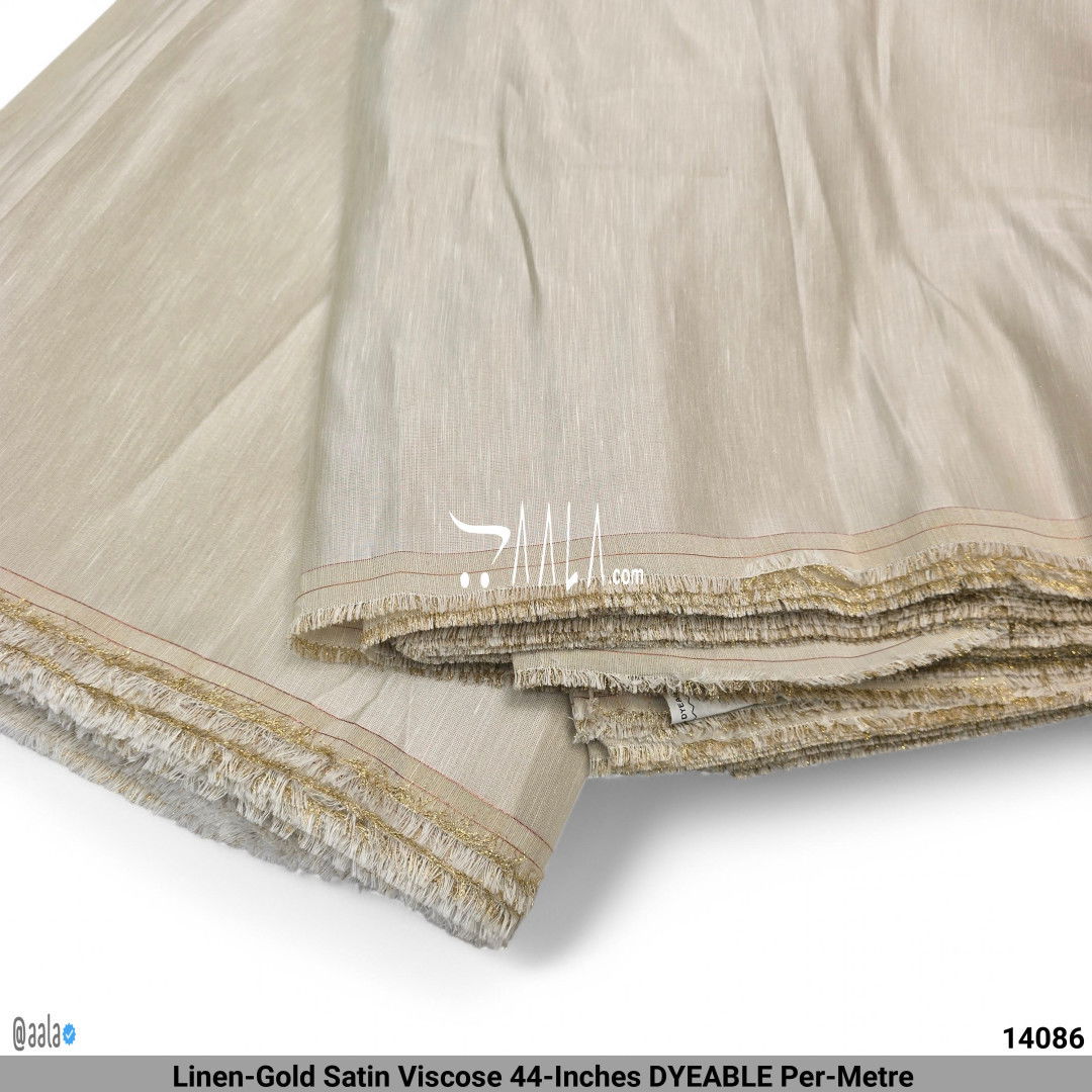 Linen-Gold Satin Viscose 44-Inches DYEABLE Per-Metre #14086
