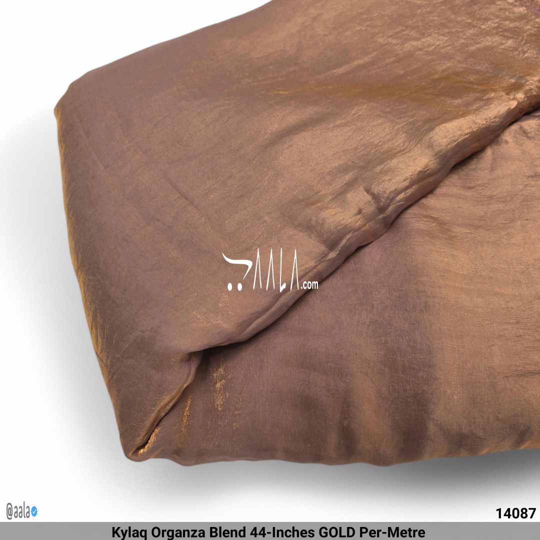 Kylaq Organza Blend 44-Inches GOLD Per-Metre #14087
