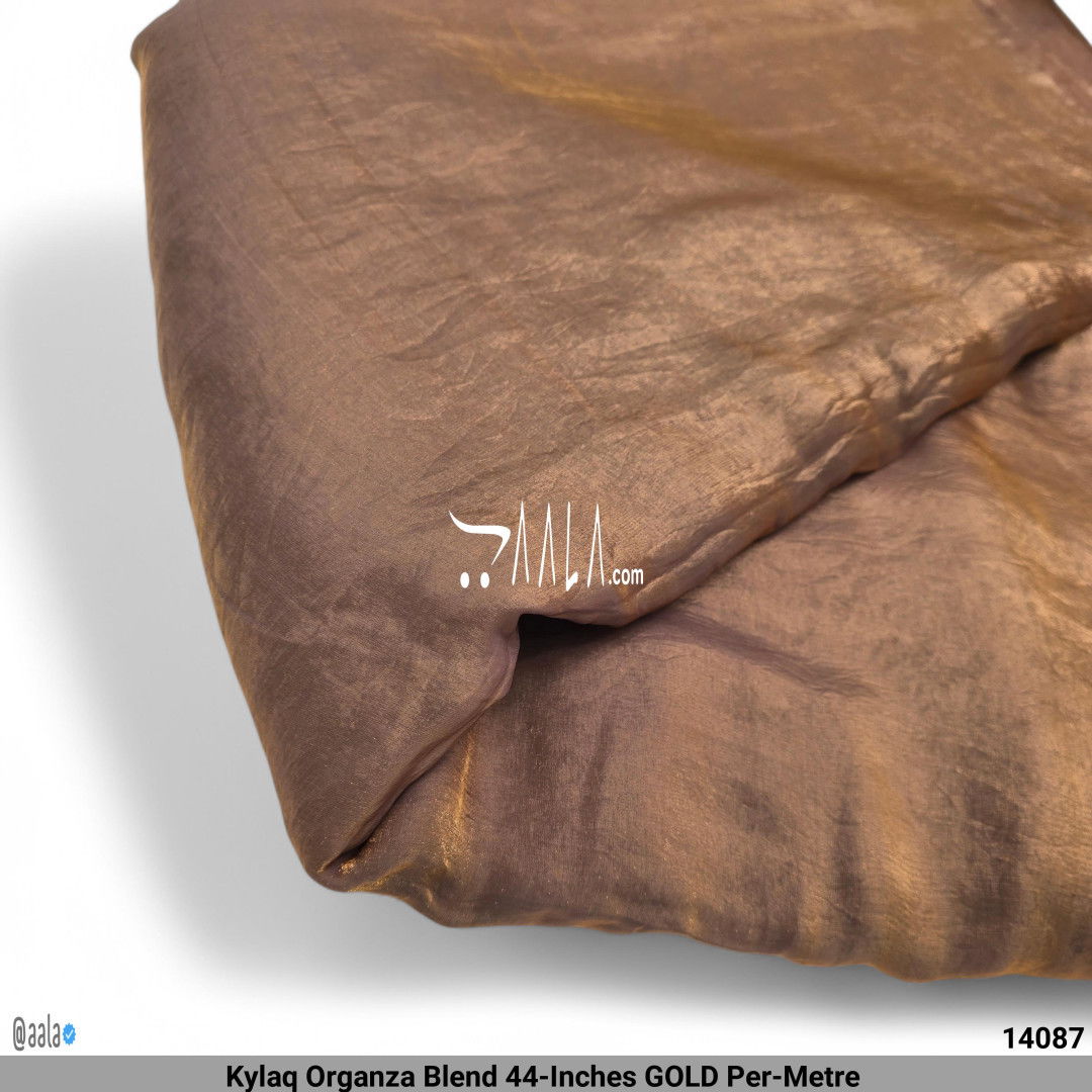 Kylaq Organza Blend 44-Inches GOLD Per-Metre #14087