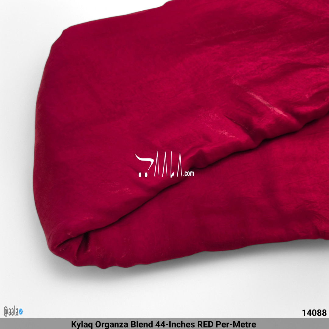 Kylaq Organza Blend 44-Inches RED Per-Metre #14088