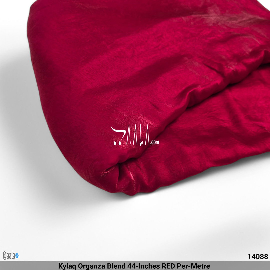 Kylaq Organza Blend 44-Inches RED Per-Metre #14088