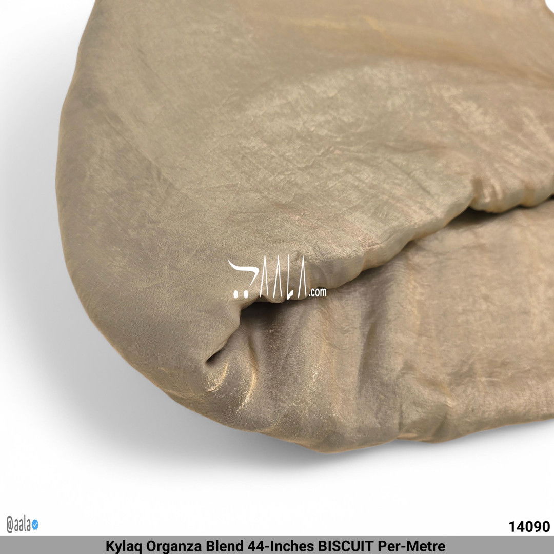 Kylaq Organza Blend 44-Inches BISCUIT Per-Metre #14090