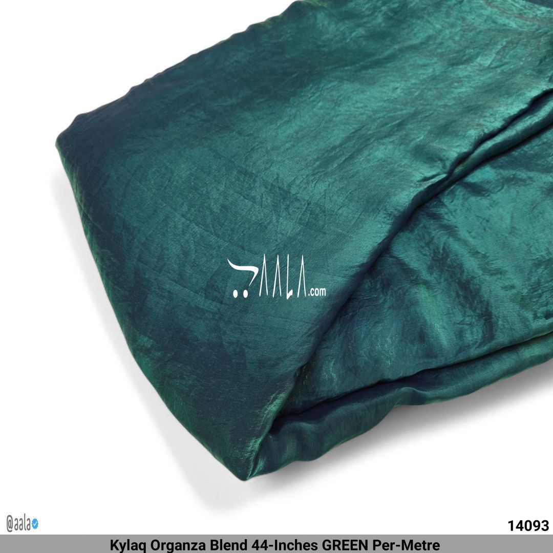 Kylaq Organza Blend 44-Inches GREEN Per-Metre 