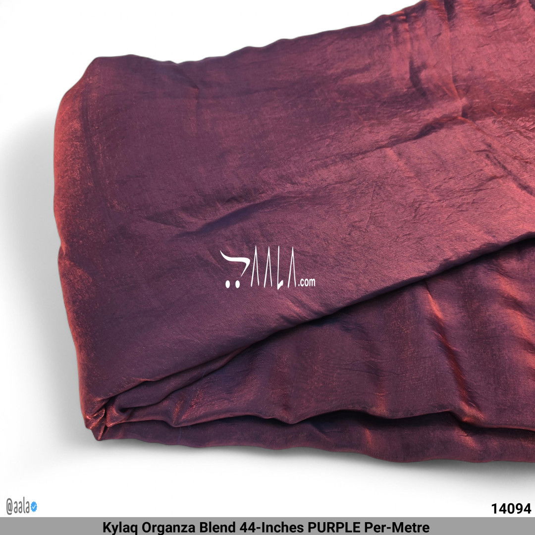 Kylaq Organza Blend 44-Inches PURPLE Per-Metre #14094