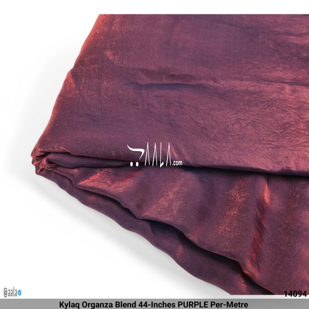 Kylaq Organza Blend 44-Inches PURPLE Per-Metre #14094