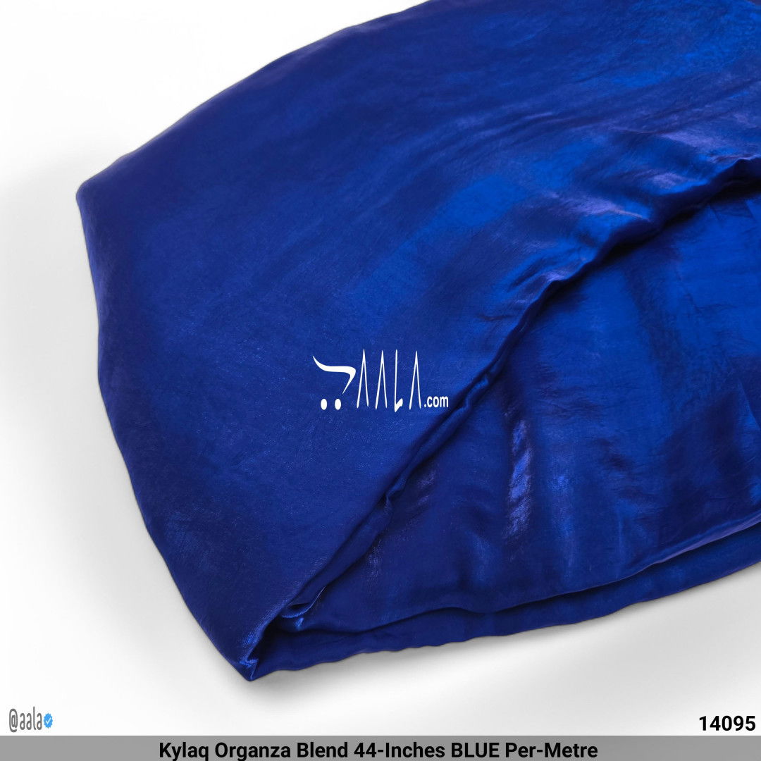 Kylaq Organza Blend 44-Inches BLUE Per-Metre #14095