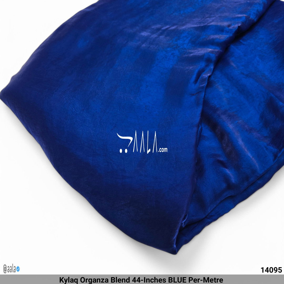 Kylaq Organza Blend 44-Inches BLUE Per-Metre #14095