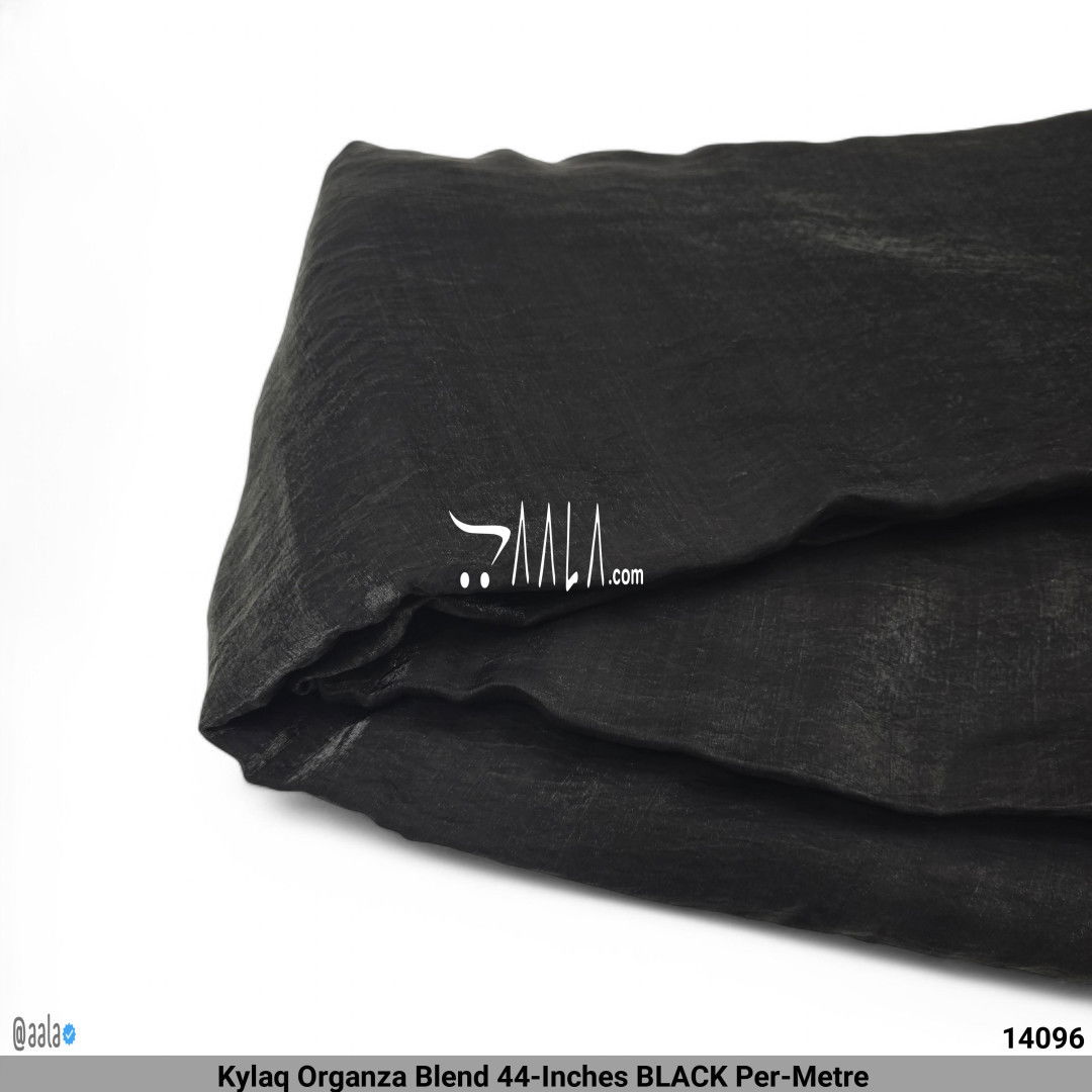 Kylaq Organza Blend 44-Inches BLACK Per-Metre #14096