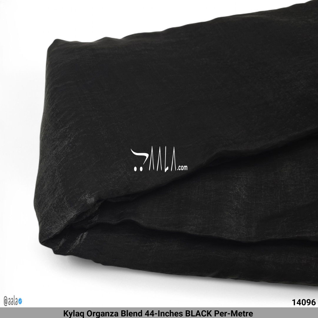 Kylaq Organza Blend 44-Inches BLACK Per-Metre #14096