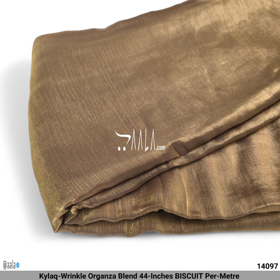 Kylaq-Wrinkle Organza Blend 44-Inches BISCUIT Per-Metre #14097