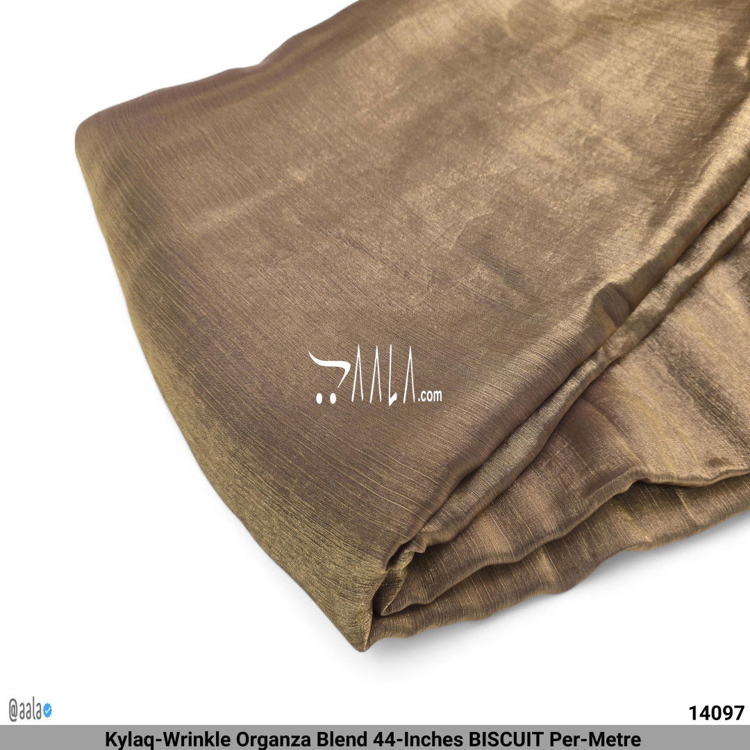 Kylaq-Wrinkle Organza Blend 44-Inches BISCUIT Per-Metre #14097