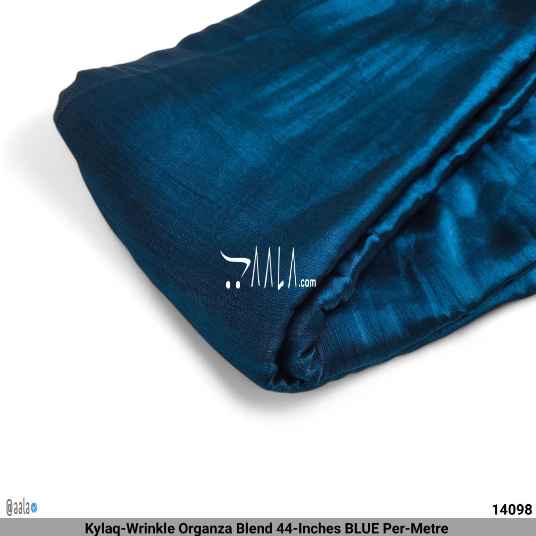Kylaq-Wrinkle Organza Blend 44-Inches BLUE Per-Metre #14098