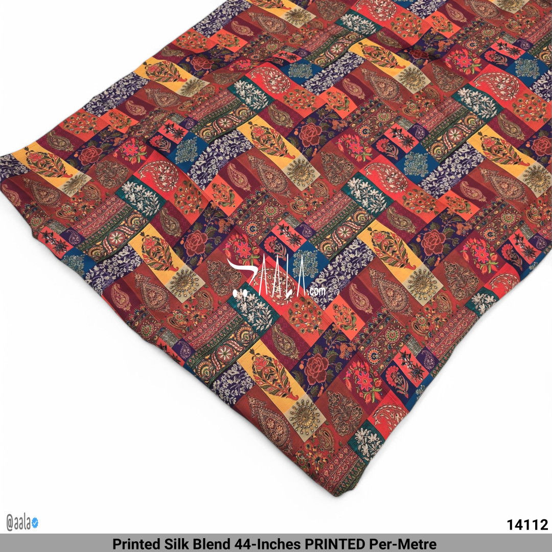 Printed Silk Blend 44-Inches PRINTED Per-Metre #14112