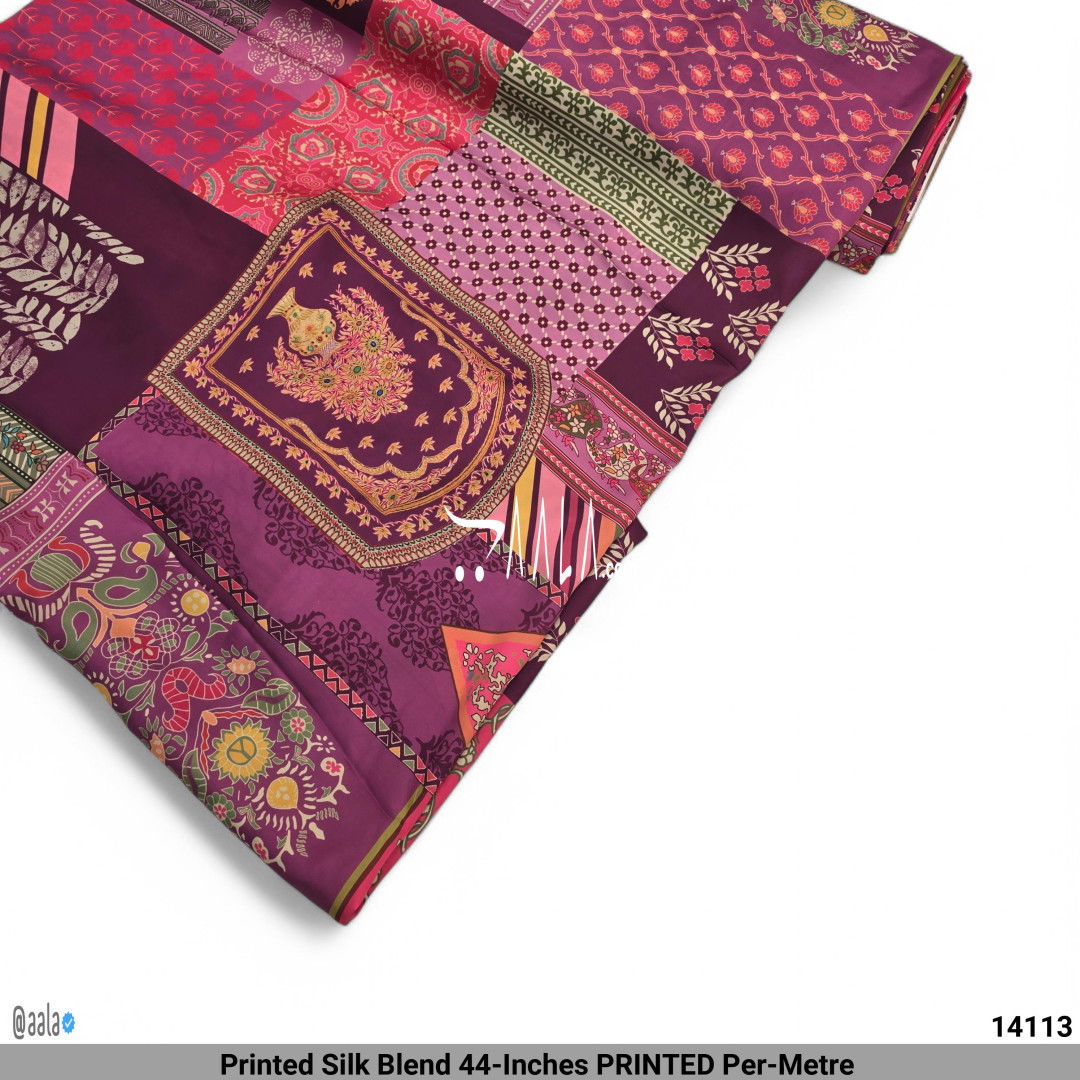 Printed Silk Blend 44-Inches PRINTED Per-Metre #14113