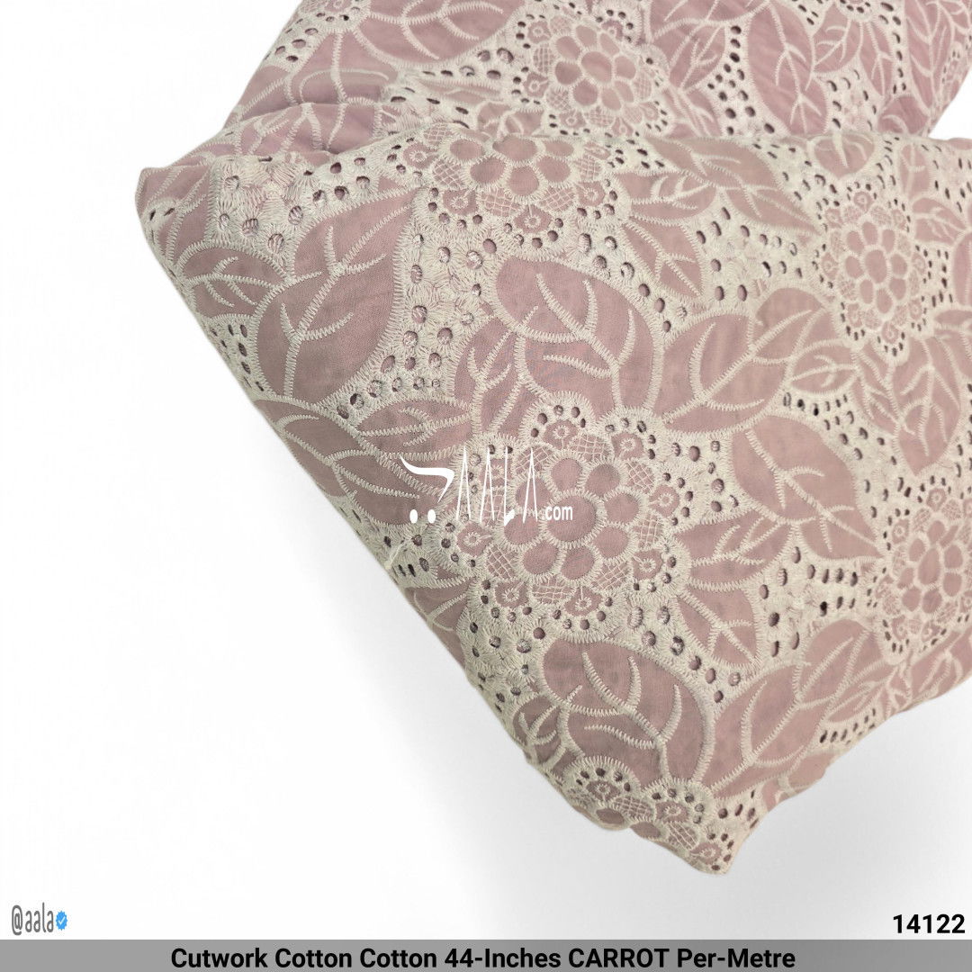 Cutwork Cotton Cotton 44-Inches CARROT Per-Metre #14122