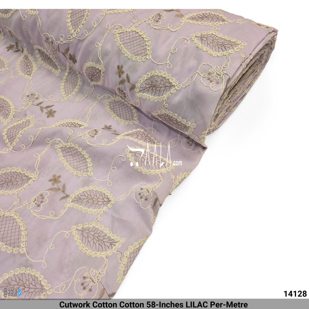 Cutwork Cotton Cotton 58-Inches LILAC Per-Metre #14128