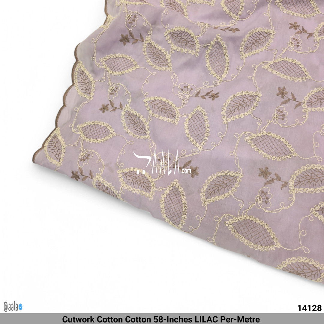 Cutwork Cotton Cotton 58-Inches LILAC Per-Metre #14128