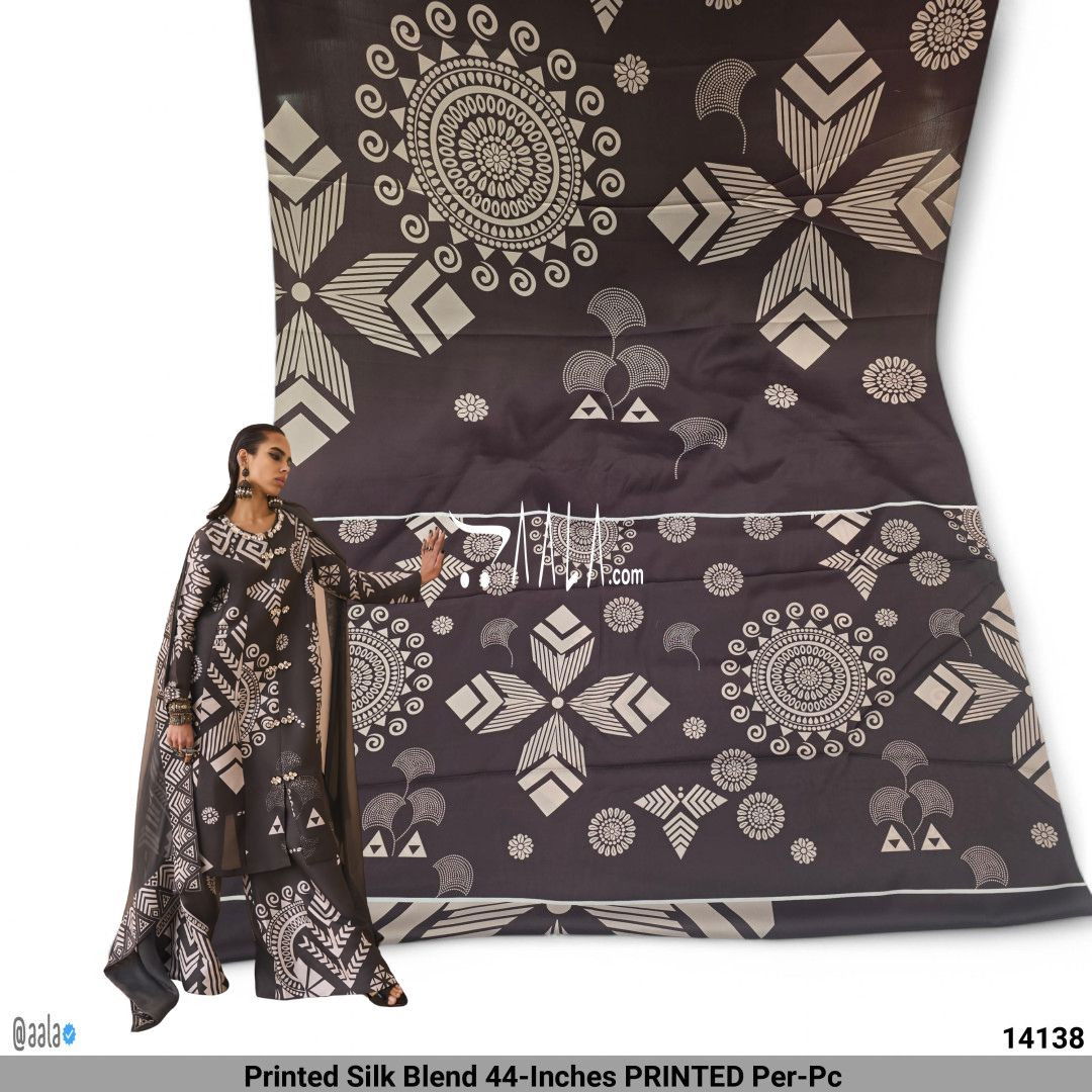 Printed Silk Blend 44-Inches PRINTED Per-Pc #14138