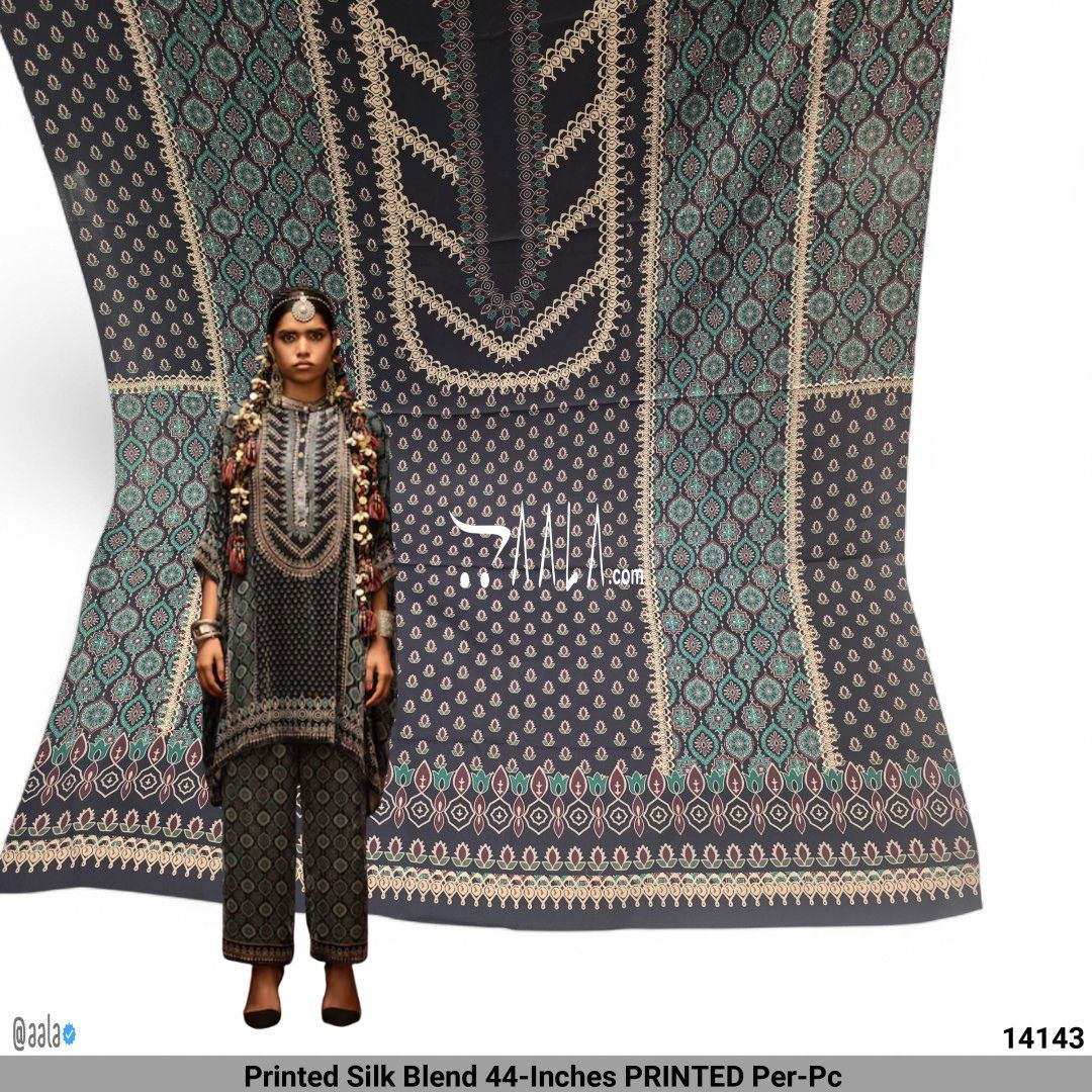 Printed Silk Blend 44-Inches PRINTED Per-Pc #14143
