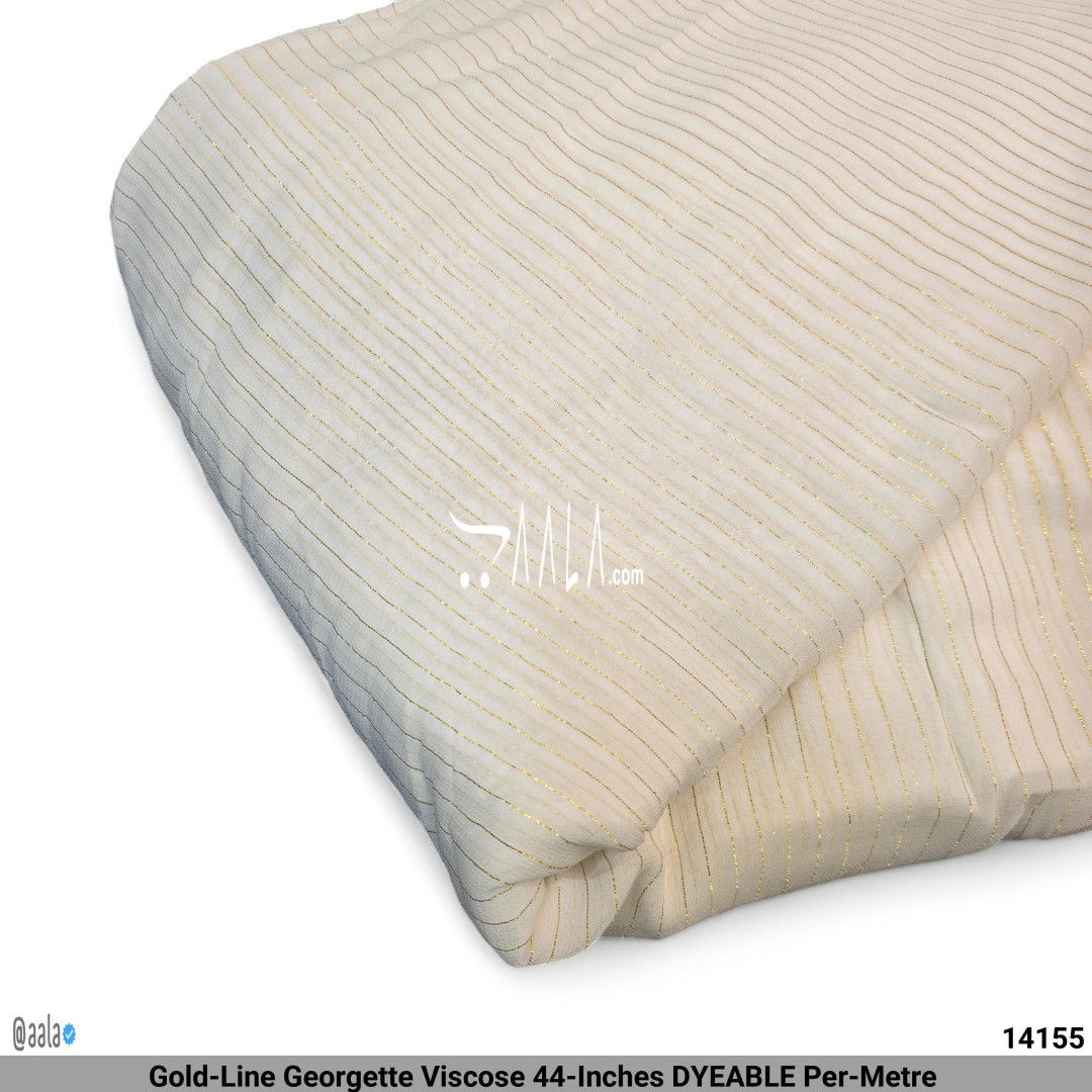 Gold-Line Georgette Viscose 44-Inches DYEABLE Per-Metre #14155