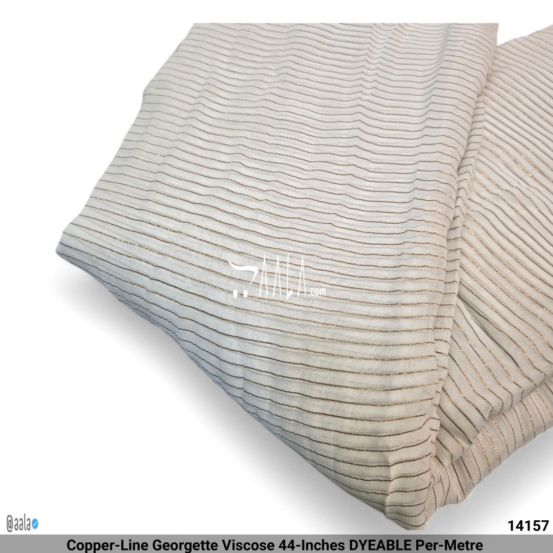 Copper-Line Georgette Viscose 44-Inches DYEABLE Per-Metre #14157