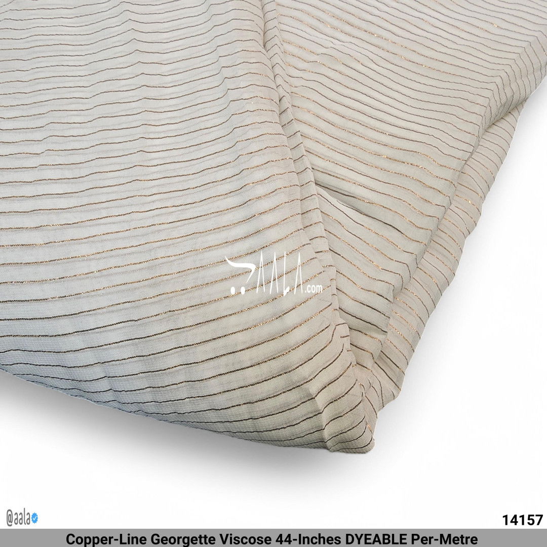 Copper-Line Georgette Viscose 44-Inches DYEABLE Per-Metre #14157