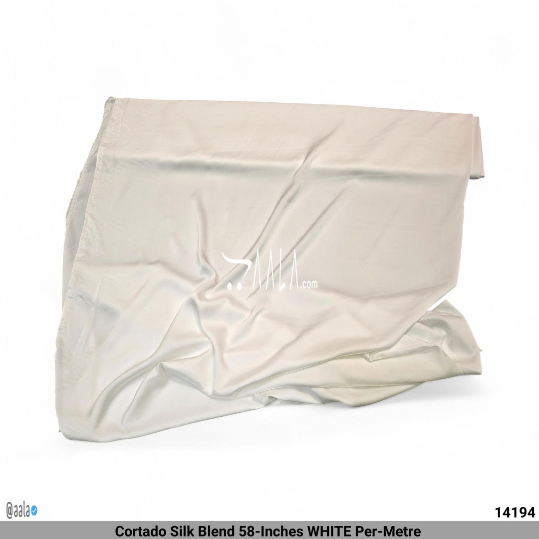 Cortado Silk Blend 58-Inches WHITE Per-Metre #14194