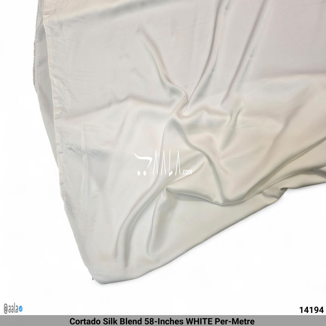 Cortado Silk Blend 58-Inches WHITE Per-Metre #14194