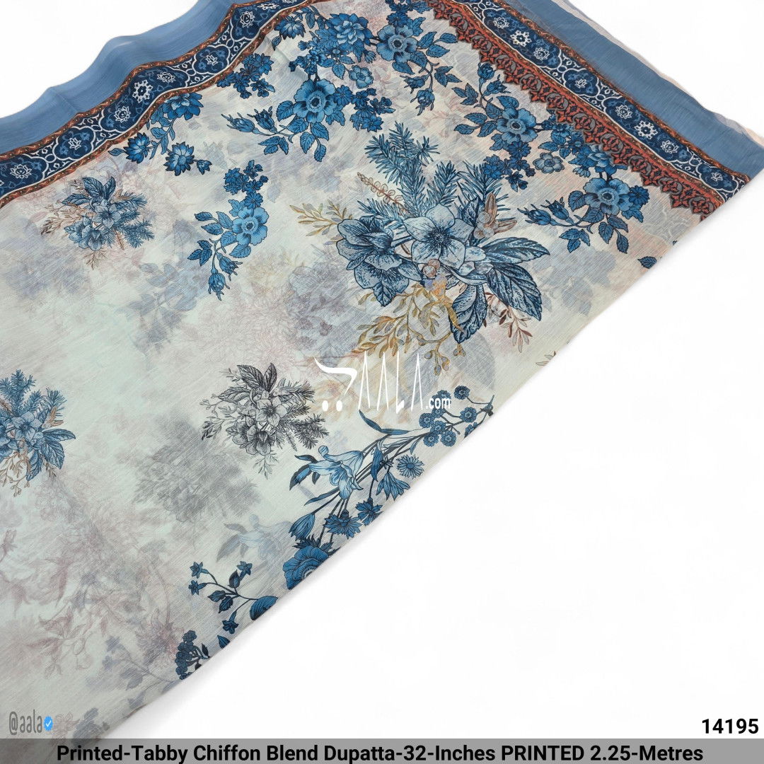 Printed-Tabby Chiffon Blend Dupatta-32-Inches PRINTED 2.25-Metres #14195