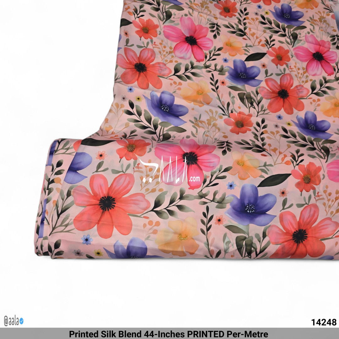 Printed Silk Blend 44-Inches PRINTED Per-Metre #14248