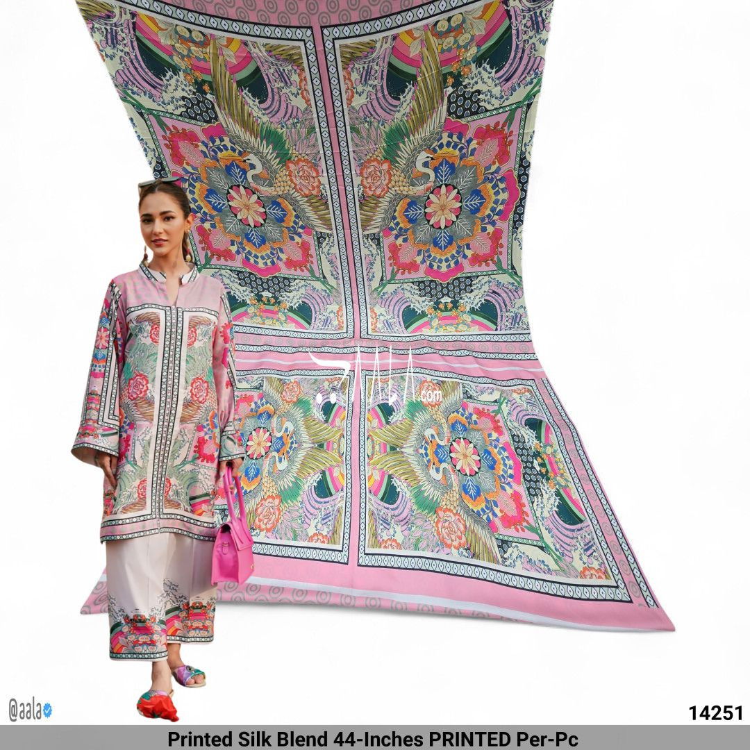 Printed Silk Blend 44-Inches PRINTED Per-Pc #14251