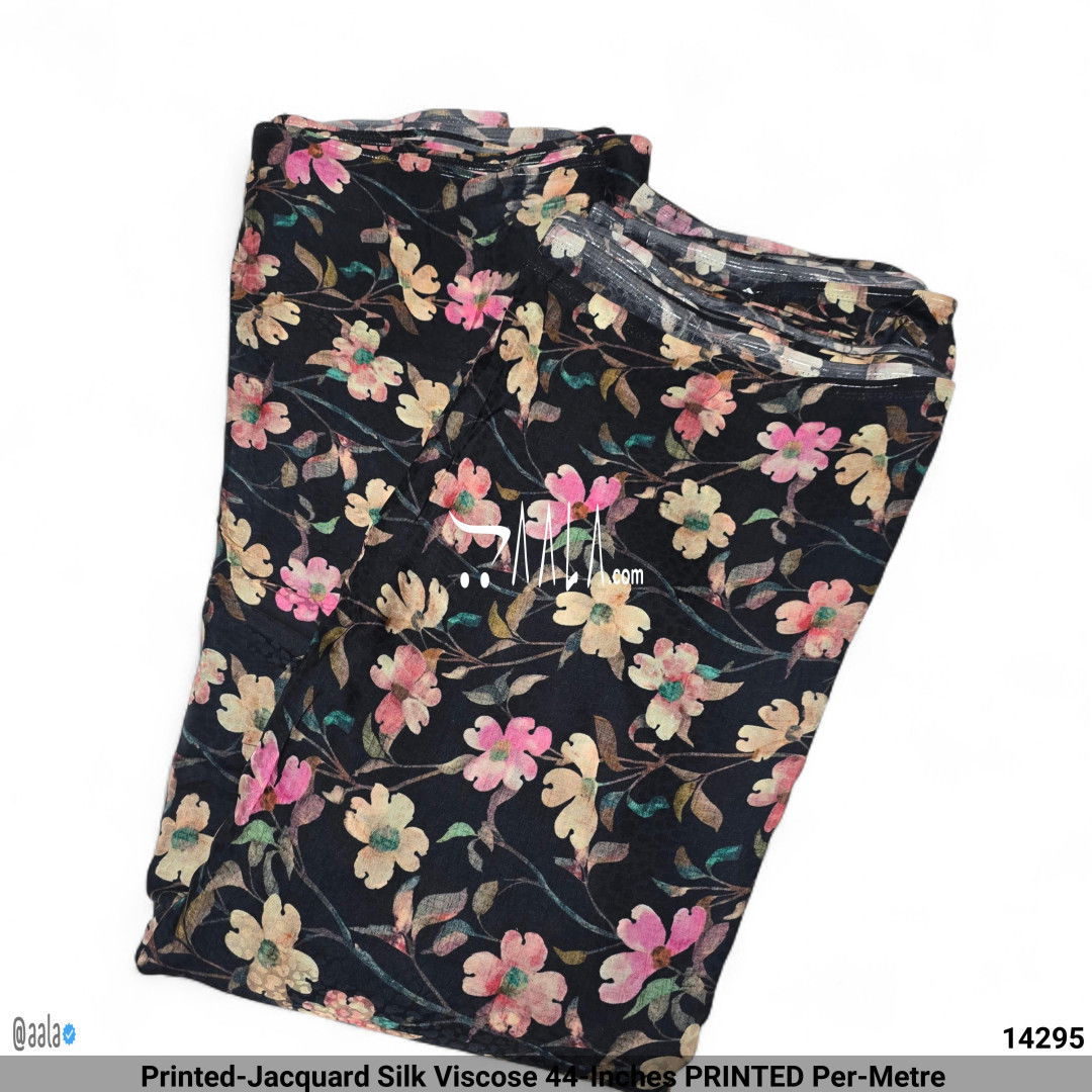 Printed-Jacquard Silk Viscose 44-Inches PRINTED Per-Metre #14295