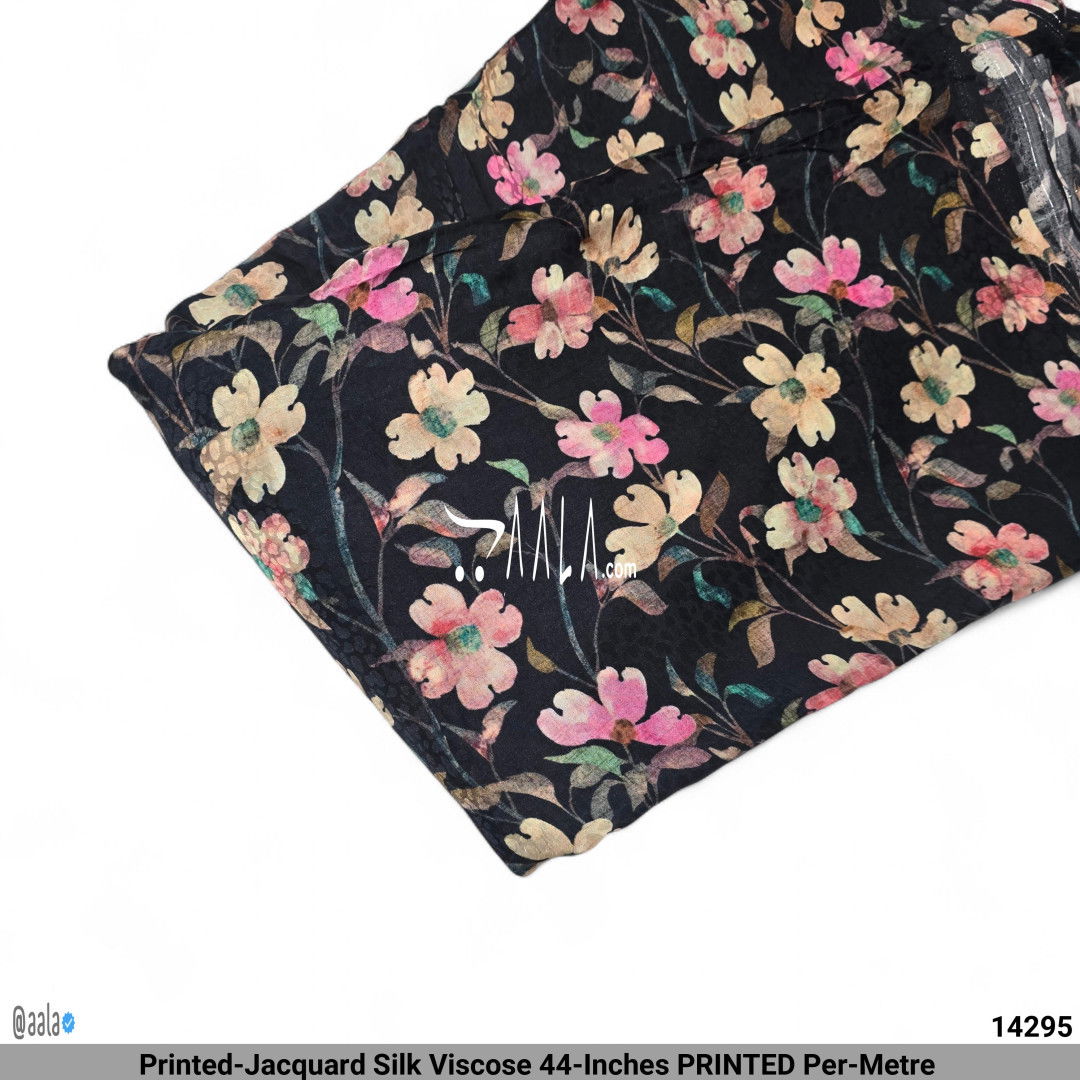Printed-Jacquard Silk Viscose 44-Inches PRINTED Per-Metre #14295