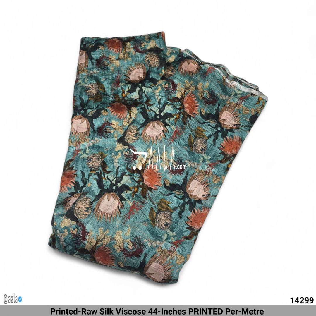 Printed-Raw Silk Viscose 44-Inches PRINTED Per-Metre #14299