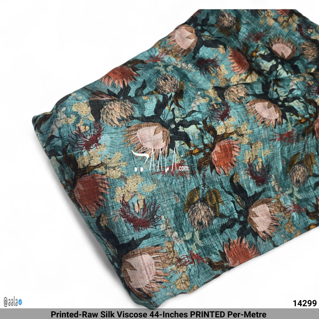 Printed-Raw Silk Viscose 44-Inches PRINTED Per-Metre #14299